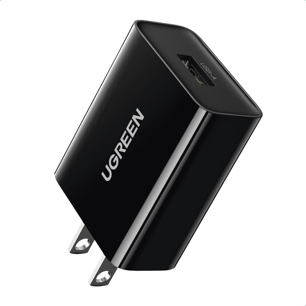 Cargador USB-A de 20W | 1 USB-A de Carga Rápida | QC3.0 | FCP | AFC| Carga Inteligente | Múltiple Protección | Mayor Eficiencia Energética | Tamaño Compacto | Carcasa Ignifuga | Color Negro.