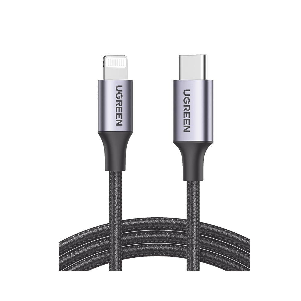 Cable USB-C a Lightning | 1 Metro (3.28 Pies) | Certificado MFi | Carga R?pida 60W | 480 Mbps | Conector C94 | Adecuado para iPhone, iPad y iPod | Protecci?n Integrada | Caja de Aluminio | Nylon Trenzado | Color Negro