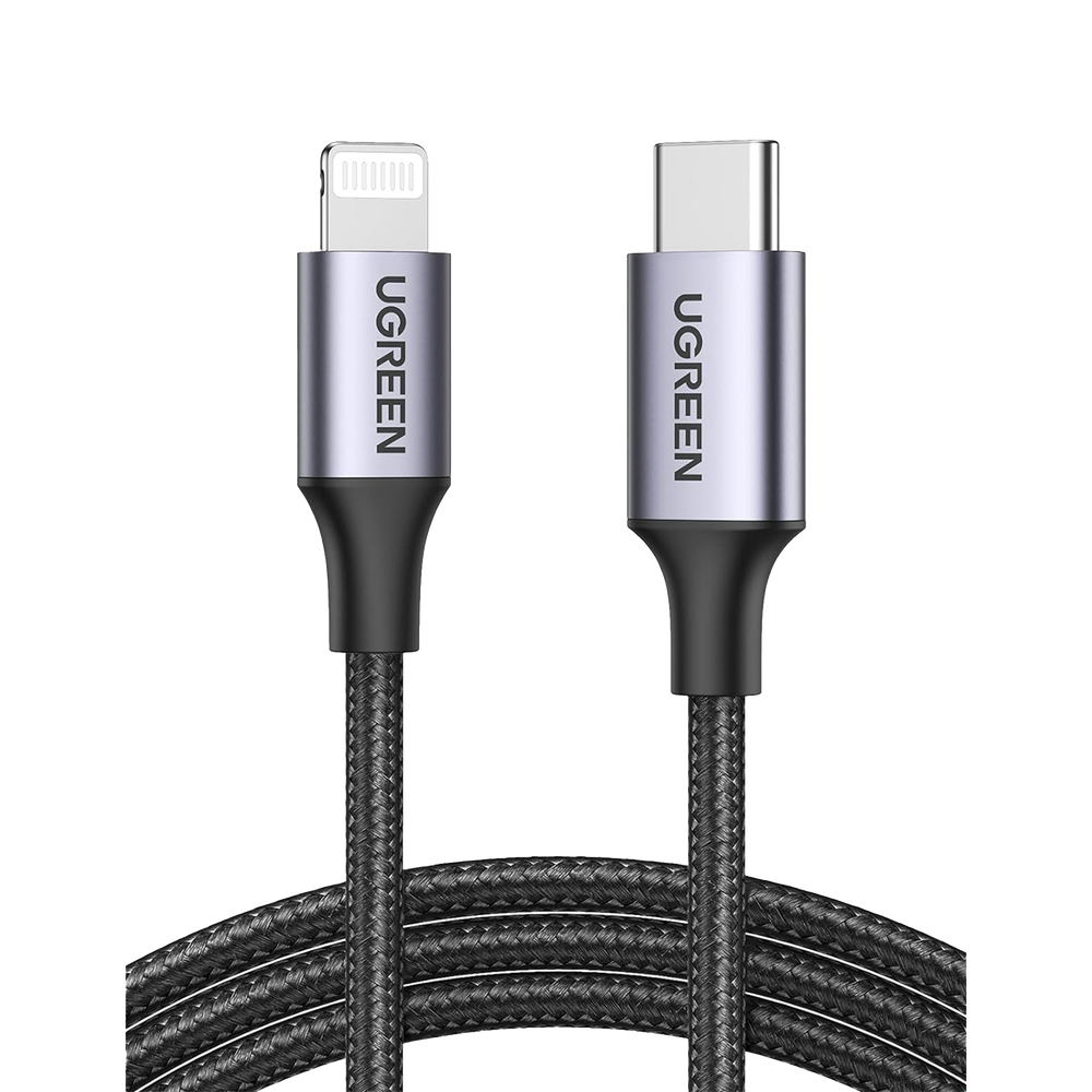 Cable USB-C a Lightning | 2 Metros (6.56 Pies) | Certificado MFi | Carga R?pida 60W | 480 Mbps | Conector C94 | Adecuado para iPhone, iPad y iPod | Protecci?n Integrada | Caja de Aluminio | Nylon Trenzado | Color Negro