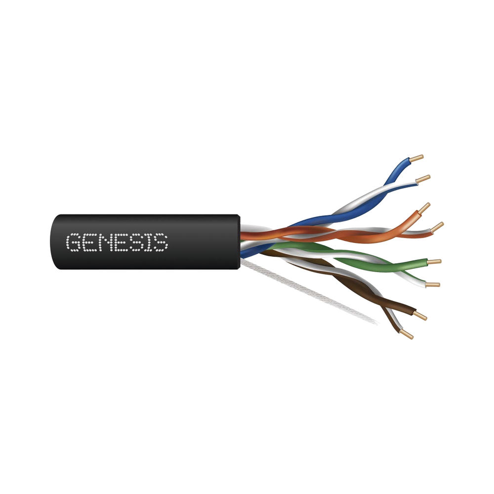 Bobina de Cable de 305 Metros (1000 Pies) UTP Cat6 RISER / Color Negro / UL, CMR SPNLS, Probado a 350 Mhz / Para Aplicaciones de CCTV, Redes de Datos, IP Megapixel, Control RS485