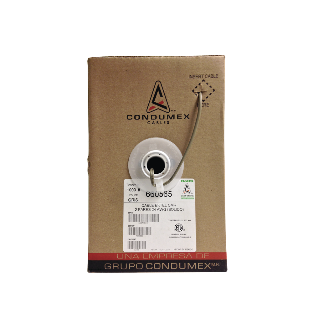 Caja de 305 Metros (1000 Pies) / 4 X 24 AWG / Cable Telef?nico EK-TEL-CMR / Uso Interior - Image 2