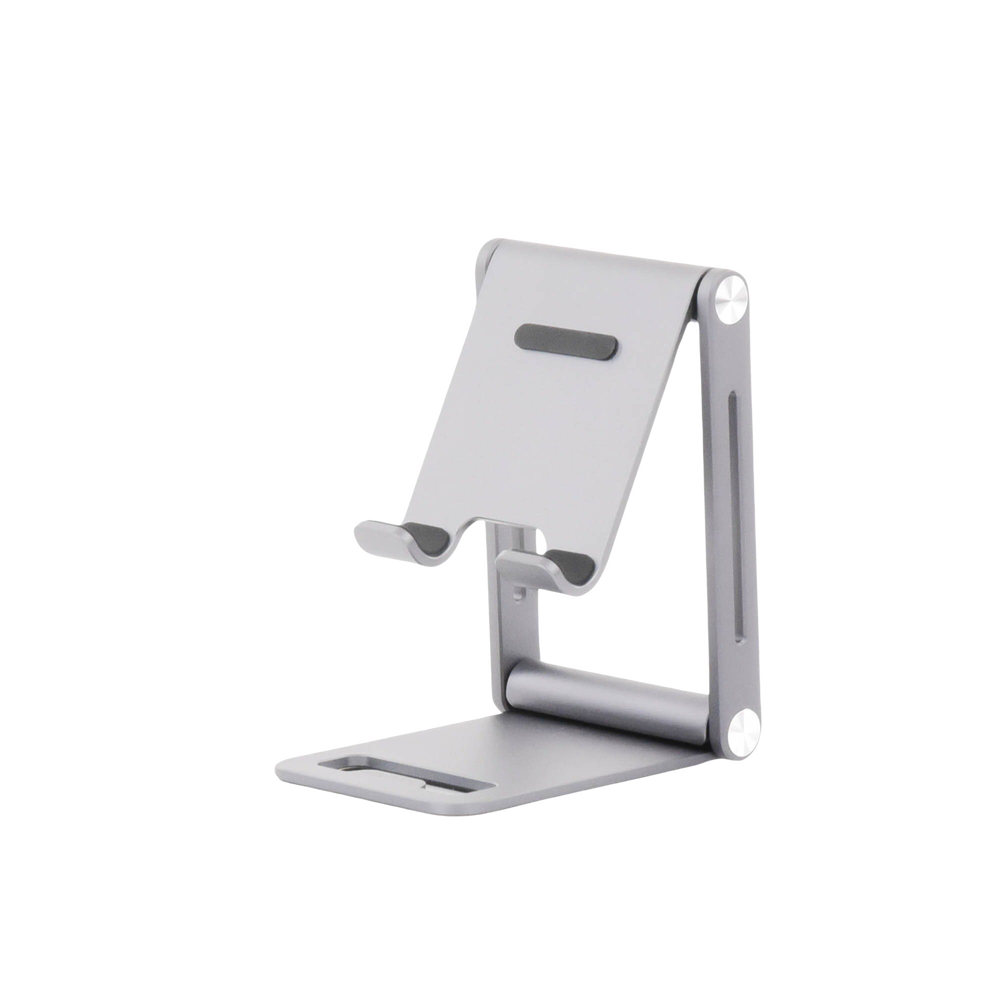 Soporte para Teléfono Celular de Aluminio | Angulo Ajustable | Amplia Compatibilidad con dispositivos de 4.7'' a 7.9'' | Antideslizante | Antiarañazos | Plegable | Color Gris. - Image 3