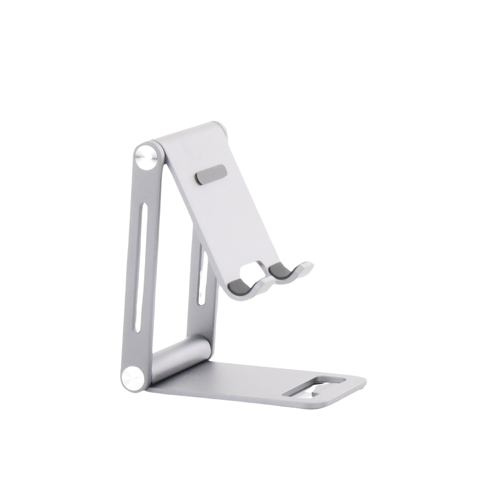 Soporte para Teléfono Celular de Aluminio | Angulo Ajustable | Amplia Compatibilidad con dispositivos de 4.7'' a 7.9'' | Antideslizante | Antiarañazos | Plegable | Color Gris. - Image 4