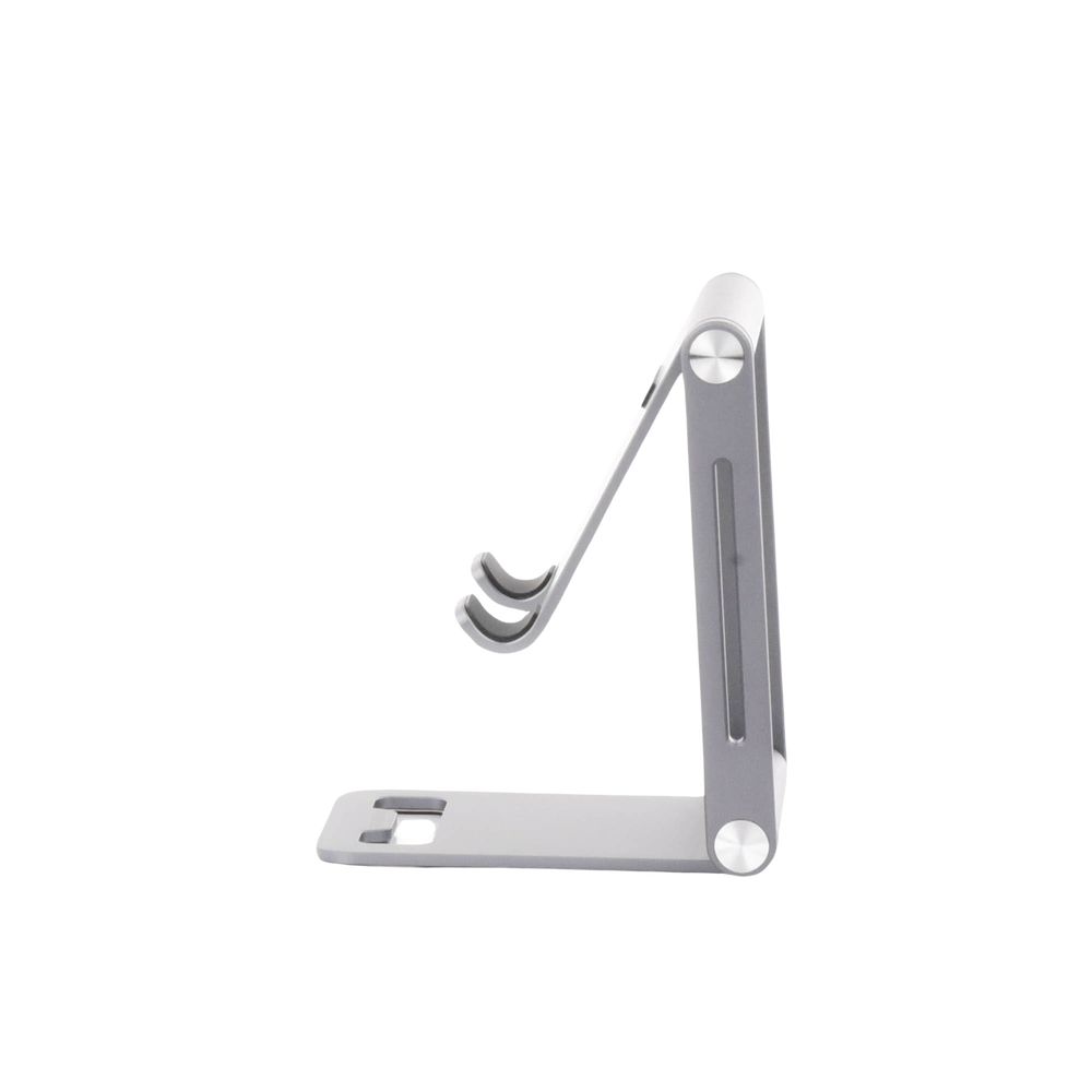 Soporte para Teléfono Celular de Aluminio | Angulo Ajustable | Amplia Compatibilidad con dispositivos de 4.7'' a 7.9'' | Antideslizante | Antiarañazos | Plegable | Color Gris. - Image 6
