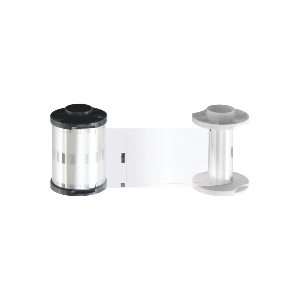 Cinta de laminación TRANSPARENTE 1.0 mil para DTC1500, DTC4500e, DTC4500, HDP5000, HDP8500 con laminación / Capacidad de 250 laminados por un solo lado.