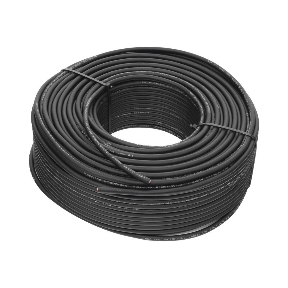 Cable para Micr?fono de 100 Metros (328.08 Pies) | Compatible con Conectores XLR, 6.5 mm, 3.5 mm y RCA | PVC | Marcado por Metro | Alta Fidelidad | N?cleo de Cobre Puro