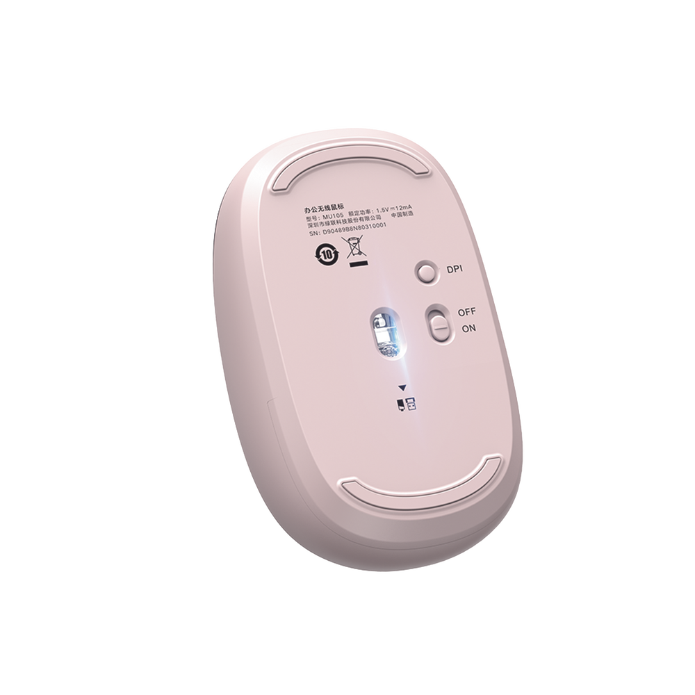 Mouse Inalámbrico 2.4G 800/1200/1600/2400 DPI | Función de 3 botones | Alcance 10m | Silencioso | Ergonómico | Anti-caída y Anti-interferencias | Batería Alcalina AA incluida | Color Dusty Pink. - Image 2