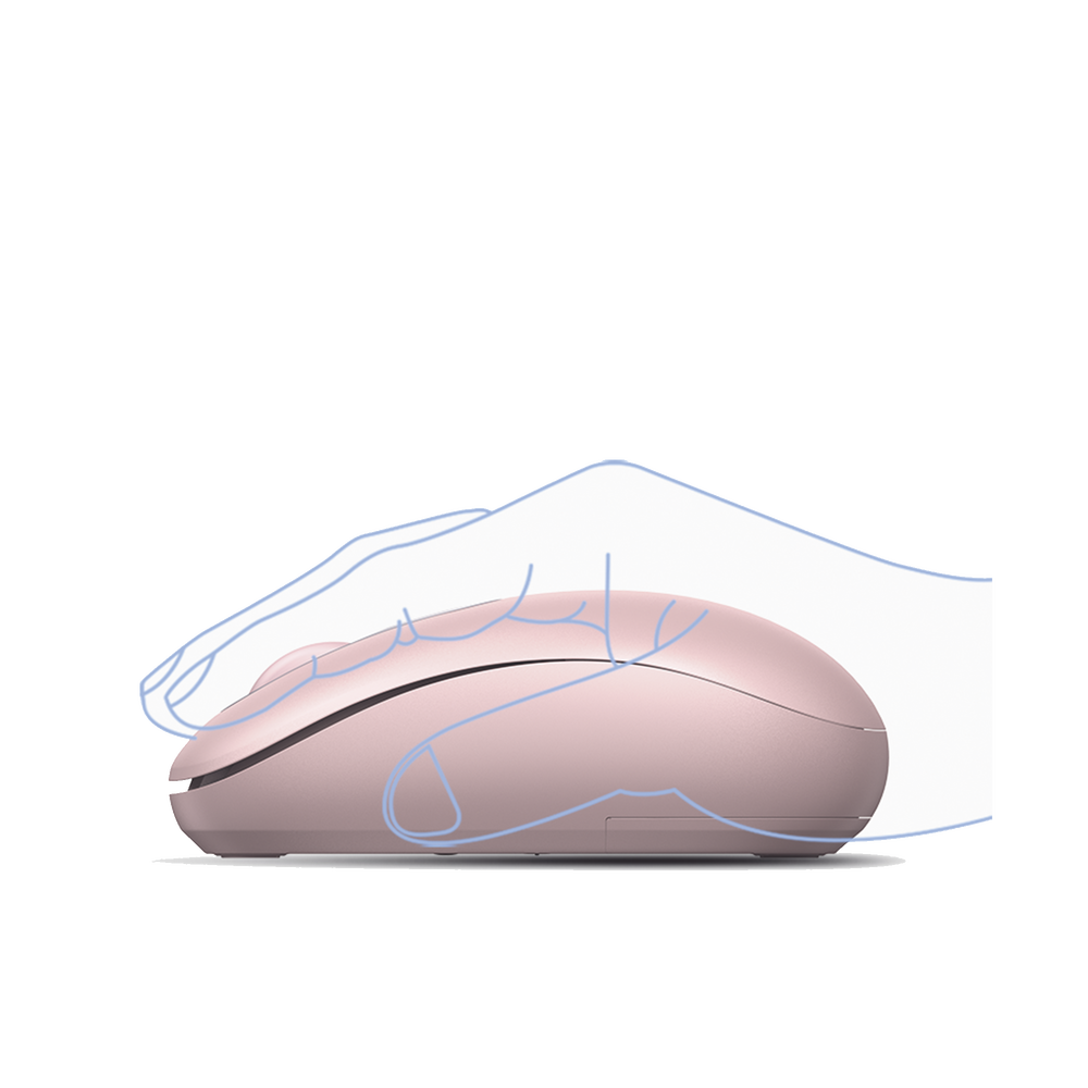 Mouse Inalámbrico 2.4G 800/1200/1600/2400 DPI | Función de 3 botones | Alcance 10m | Silencioso | Ergonómico | Anti-caída y Anti-interferencias | Batería Alcalina AA incluida | Color Dusty Pink. - Image 3