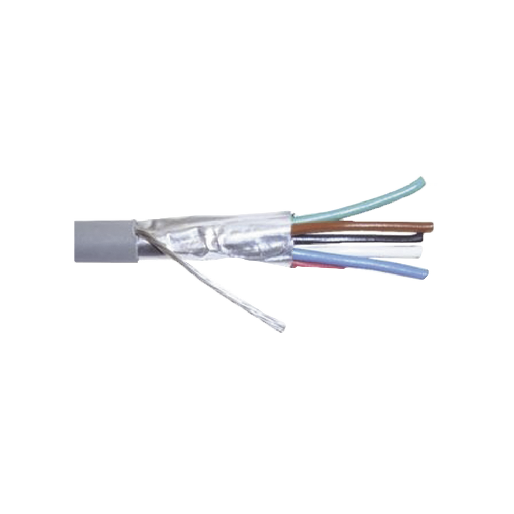 Cable Calibre 22, CMR, 6 Conductores, Blindado, 305 Metros (1000 Pies), Color Gris