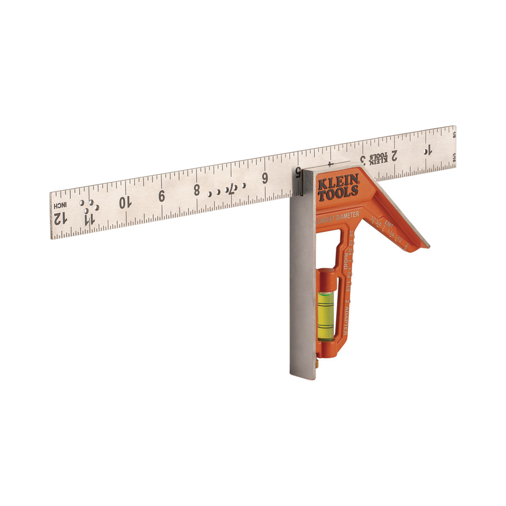 Escuadra Especial de 12 Pulgadas, con Bordes de 45° y 90° y Regla Magnética. Ranura en V para Diámetro de Tubo Conduit - Image 3