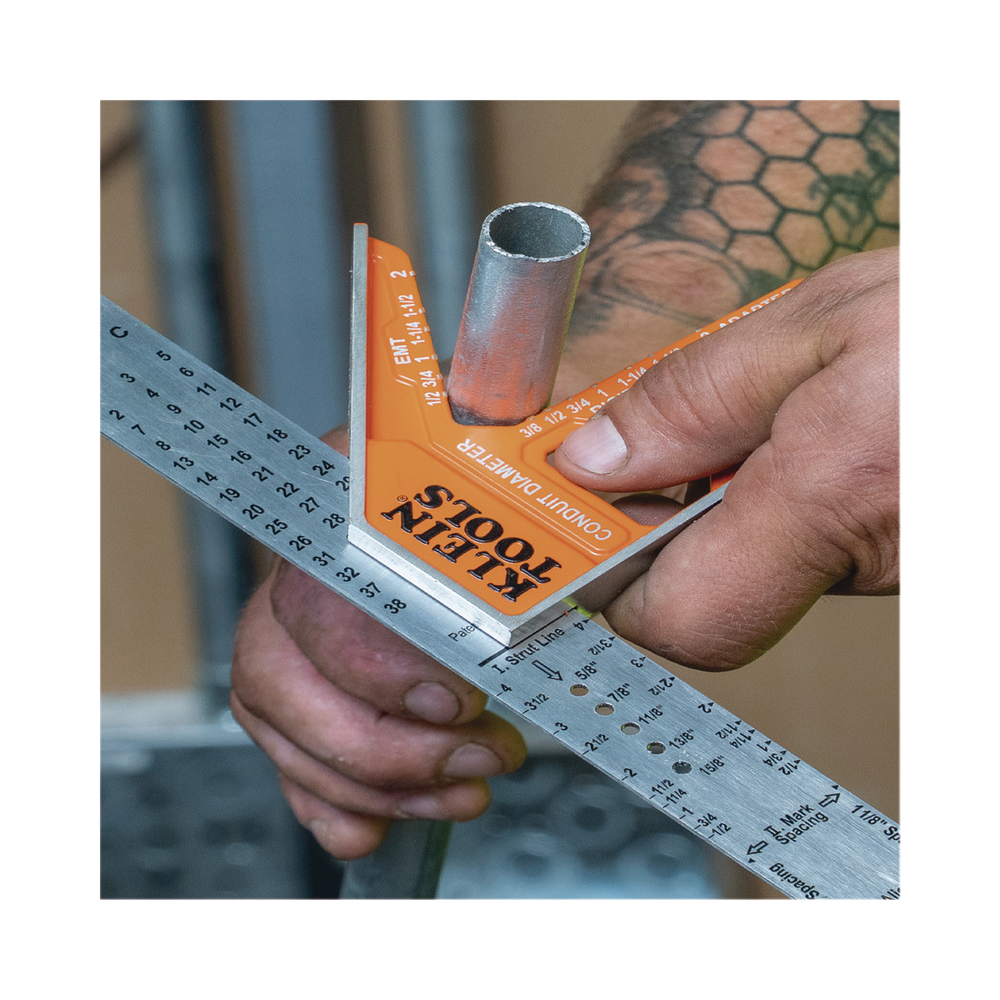 Escuadra Especial de 12 Pulgadas, con Bordes de 45° y 90° y Regla Magnética. Ranura en V para Diámetro de Tubo Conduit - Image 5