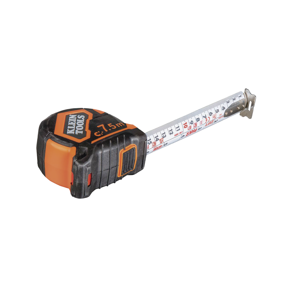 Flexómetro (Cinta de Medir) de 7.5 m con Gancho doble Magnético. Graduada por Ambos Lados y Freno de Alta Velocidad. De Uso Rudo - Image 2