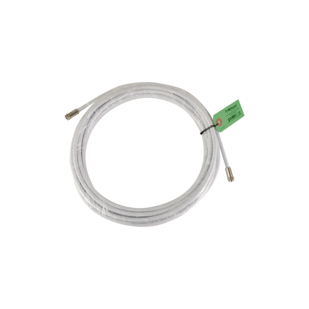 Jumper Coaxial con Cable Tipo RG-6 en Color Blanco de 9.14 Metros (30 Pies) de Longitud y Conectores F Macho en Ambos Extremos. 75 Ohm de Impedancia.