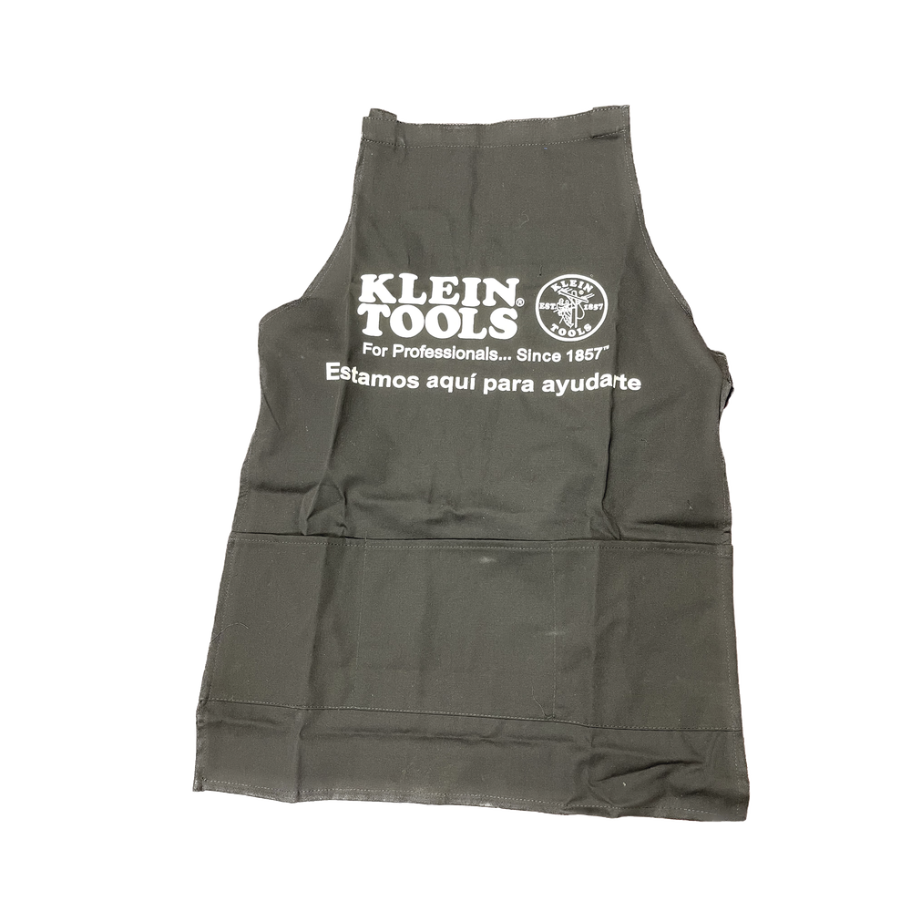 Mandil de Lienzo para Parrillero Experto. Color Negro y Grabados en Blanco