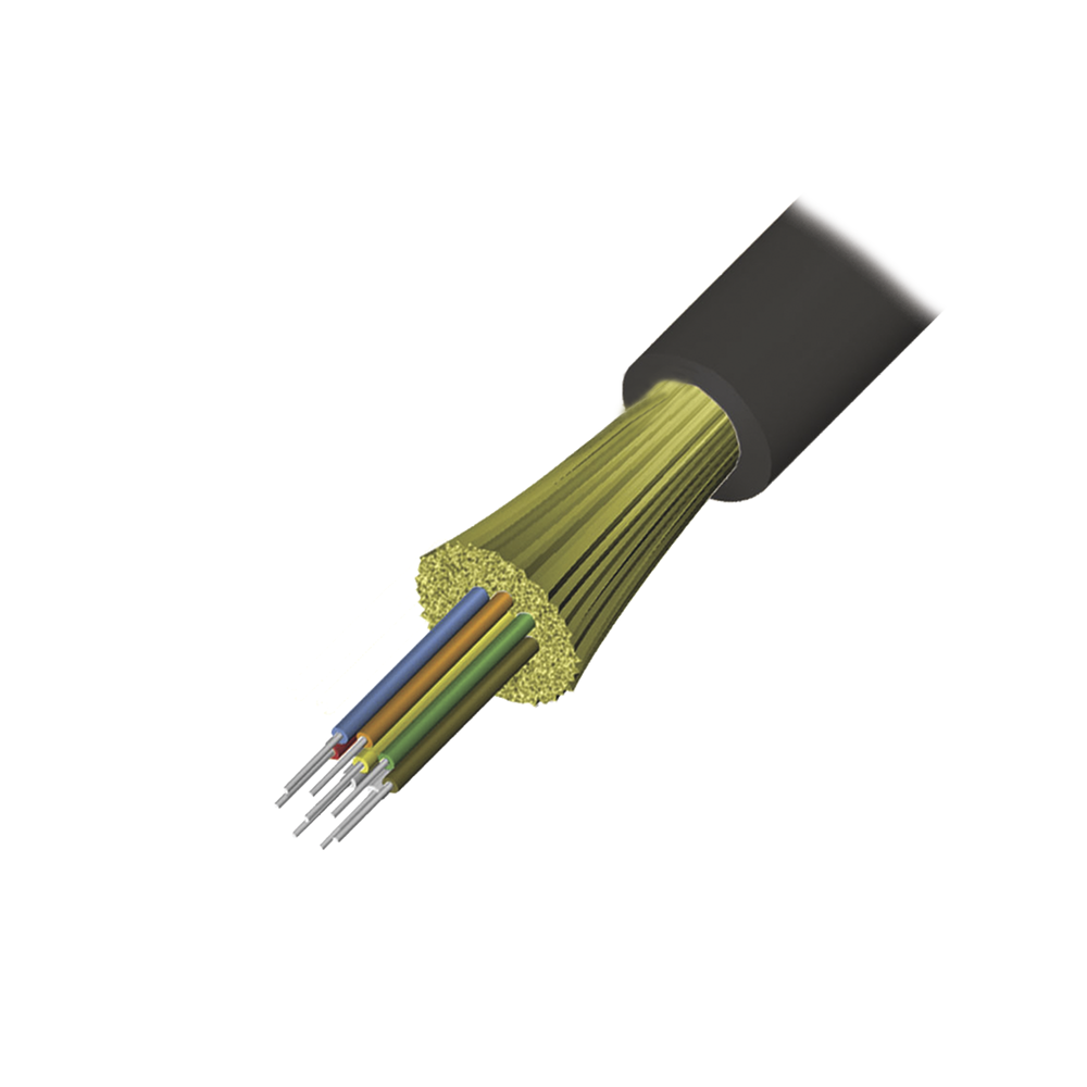 Cable de Fibra ?ptica de 12 Hilos, Interior/Exterior, Tight Buffer, No Conductiva (Diel?ctrica), Plenum, Multimodo OM4 50/125 Optimizada, 1 Metro (3.28 Pies)