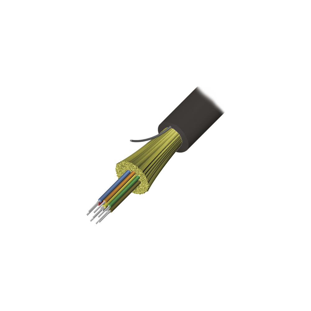 Cable de Fibra ?ptica de 6 Hilos, Interior/Exterior, Tight Buffer, No Conductiva (Diel?ctrica), Plenum, Monomodo OS2, 1 Metro (3.28 Pies)