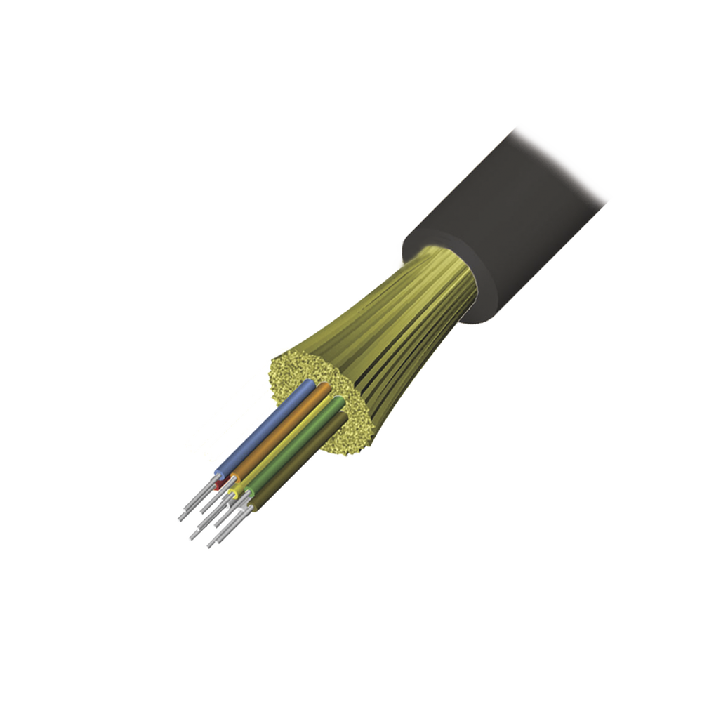 Cable de Fibra ?ptica de 6 Hilos, Interior/Exterior, Loose Tube, No Conductiva (Diel?ctrica), LS0H, Monomodo OS1/OS2 9/125, 1 Metro (3.28 Pies)