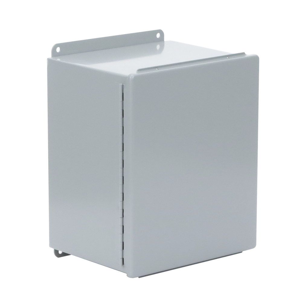 Gabinete de Bisagra Continua NEMA 12; IP66 de Uso en Intemperie, 305 x 254 x 203 mm, De Acero, Color Gris