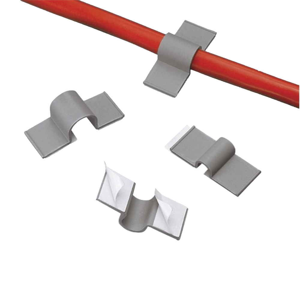 Clip adhesivo 12,7 mm, gris claro