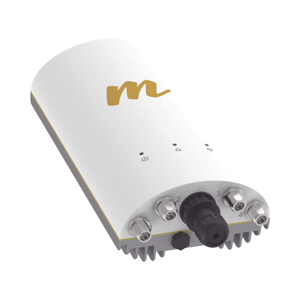 Punto de Acceso de 1.5 Gbps / MU-MIMO 4x4 / 4.9-6.4 GHz / 4 Conectores N-hembra / Hasta 100 clientes concurrentes / Incluye POE y cable de alimentación / Soporta monitoreo en la nube