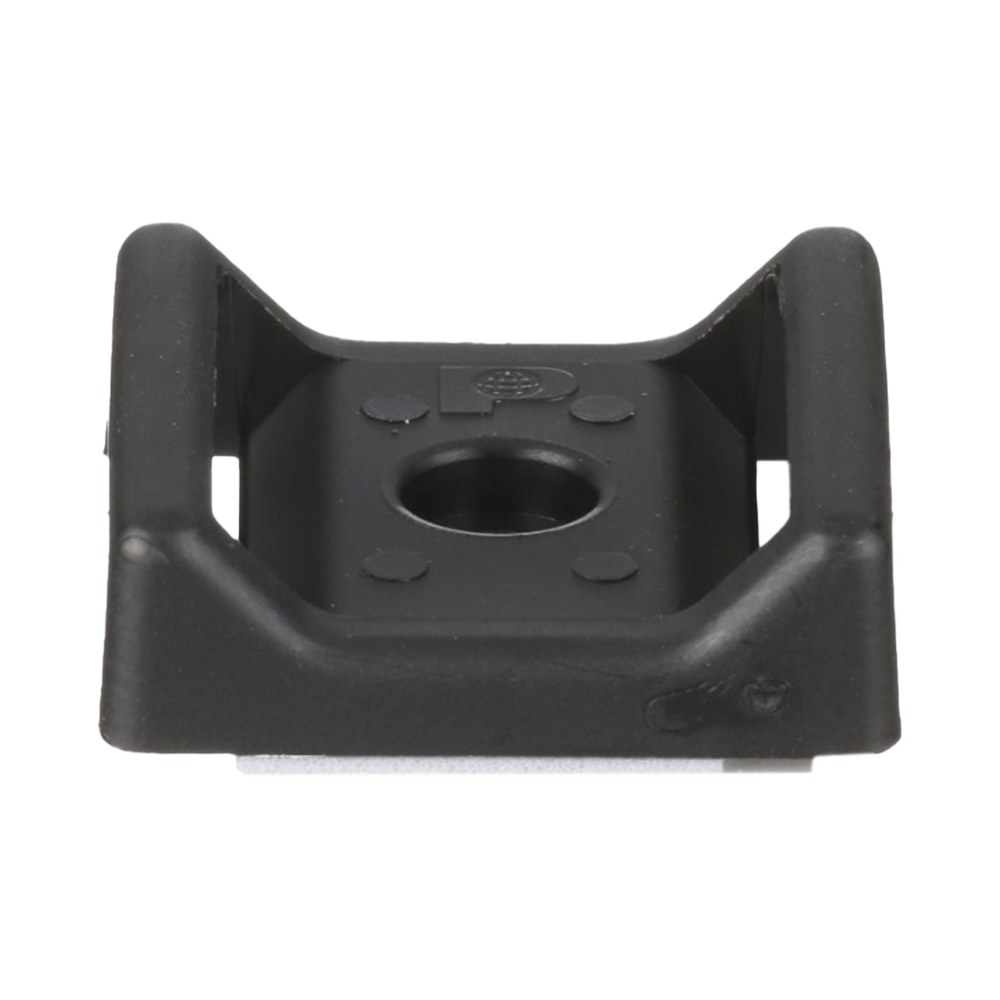 Sujetador Para Cable, con Adhesivo, 28.5 x 28.5 mm (1.12 in x 1.12 in), Color Negro, Paquete de 100pz