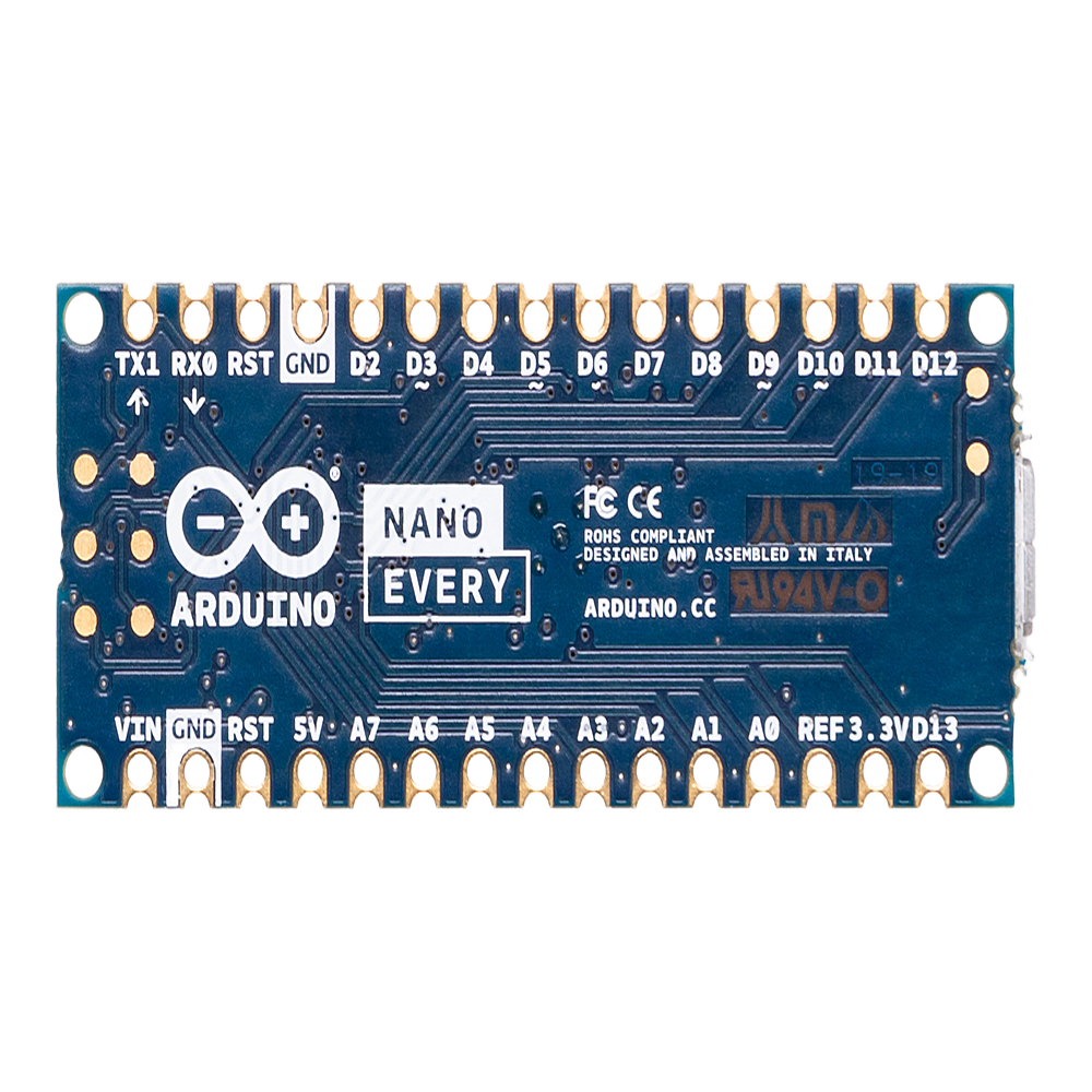 Placa de Desarrollo Arduino® Nano Every / Microcontrolador ATmega4809 AVR 20 MHz / USB-Serial Bridge ATSAMD11D14A / 48 KB Flash / 6 KB SRAM / Compatible 5V / Montaje DIP o SMT - Image 3