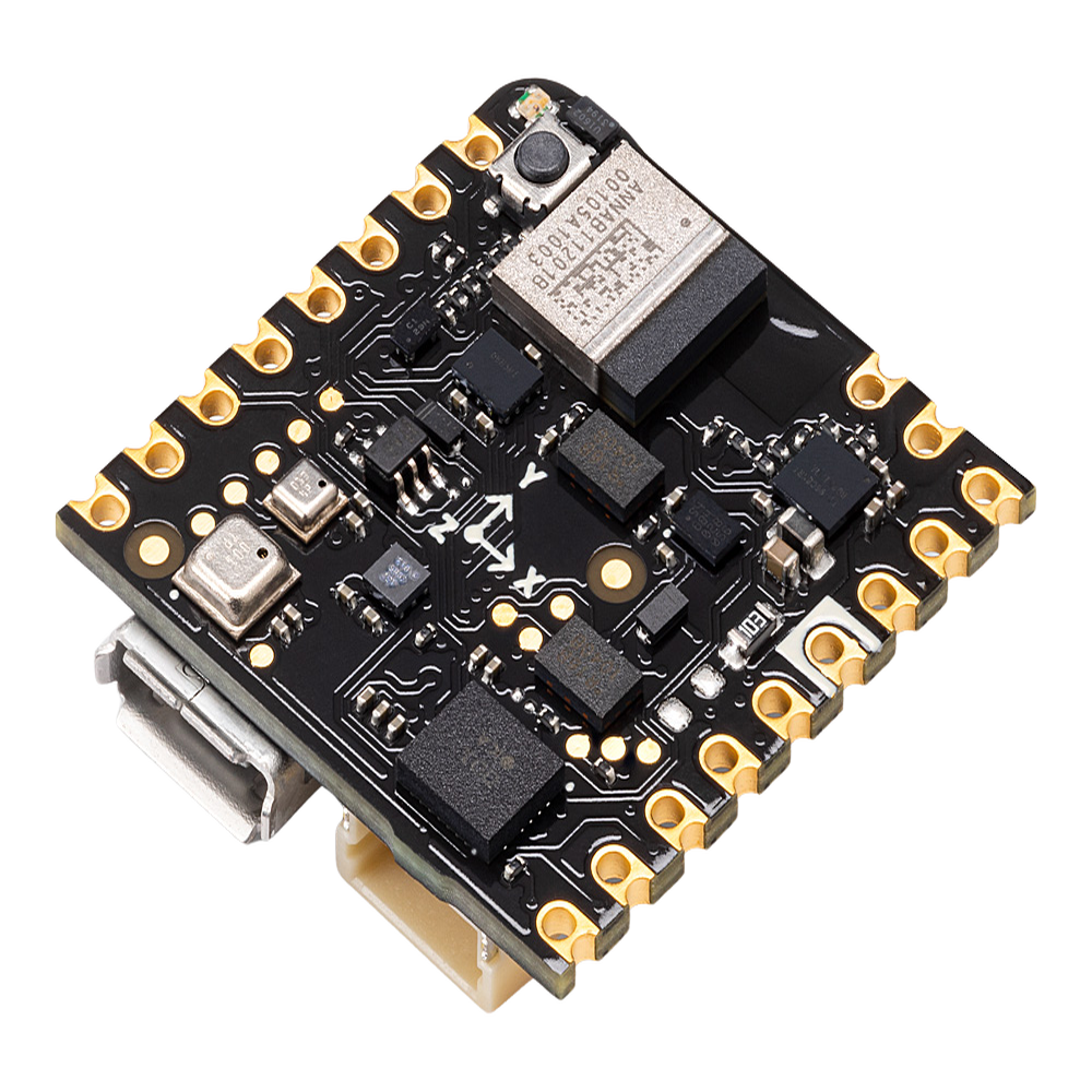 Placa de Desarrollo IoT / Arduino Nicla Sense ME / 4 Sensores Bosch Industrial / Bluetooth 5.0 / nRF52832 Cortex-M4F 64MHz / 512KB Flash + 2MB Externa / BHI260AP IMU 6 Ejes / BME688 Gas VOC / BMP390 Presión / BMM150 Magnetómetro