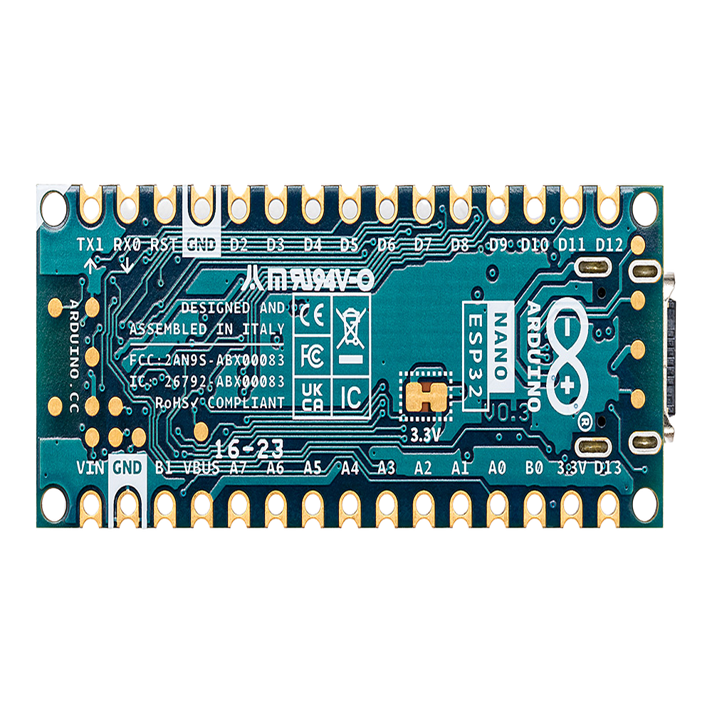 Placa Desarrollo Arduino Nano ESP32 / Microcontrolador ESP32-S3 Dual-Core 240 MHz / Wi-Fi 4 802.11 b/g/n + Bluetooth LE 5.0 / 16 MB Flash Externa + 8 MB PSRAM / Compatibilidad Arduino Cloud + MicroPython / USB-C + Conectividad IoT - Image 4