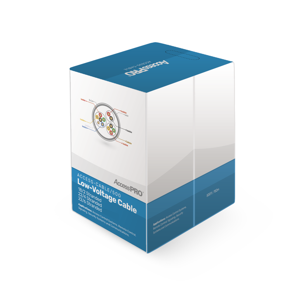 Bobina de 152 Metros (500 Pies) de Cable Compuesto de, 6 y 4 Conductores Calibre 22 y 2 Conductores Calibre 18, para Aplicaciones de Control de Acceso