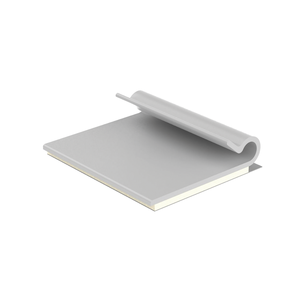 Clip Adhesivo Tipo J, Para Cables de Hasta 4.8 mm de Diámetro, Uso Interior, Color Gris, Paquete de 100pz