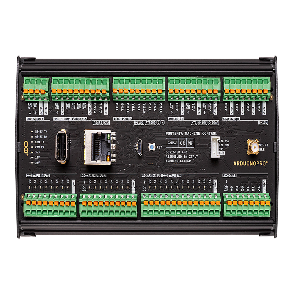Controlador Industrial Arduino Portenta Machine Control / STM32H747XI Dual Cortex / 24V DC / 8 Entradas Digitales / 8 Salidas Digitales / 12 I/O Programables / 3 Entradas Analógicas / 4 Salidas Analógicas / 3 Canales Temperatura / CAN / Ethe - Image 2