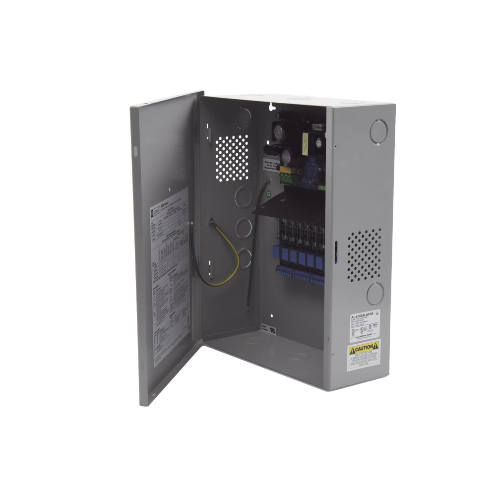 Fuente de Poder con Respaldo, 12 o 24 Vcc, 4 A, 48 W, 8 Salidas, Para Control de Acceso, Entrada 115 Vca