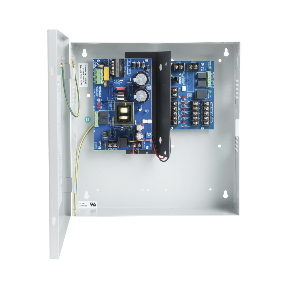 Fuente de Poder con Respaldo, 12 o 24 Vcc, 6 A, 72 W, 5 Salidas, Entrada 115 Vca, Para Control de Acceso y CCTV