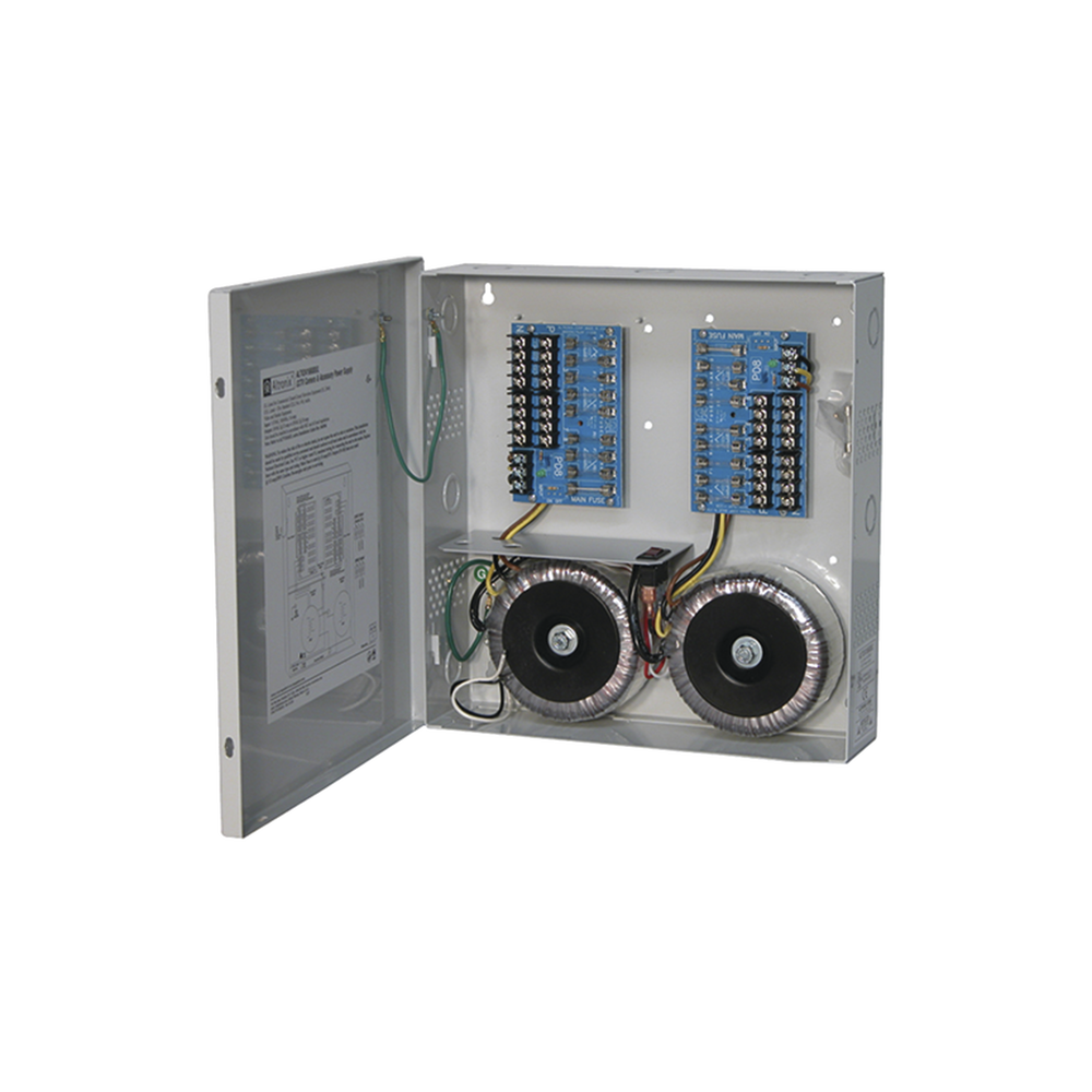 Fuente de poder ALTRONIX de 24 @ 25 Amper o 28 VCA @ 20 Amper, para 16 cámaras / Voltaje de entrada en 115 Vca / Con capacidad de baterías de respaldo / Requieren baterías
