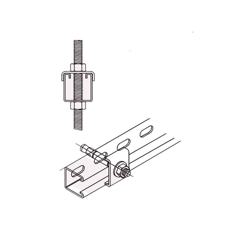 Tope Unicanal "U" para Tornillo de 3/8" ( 9.5 mm ).