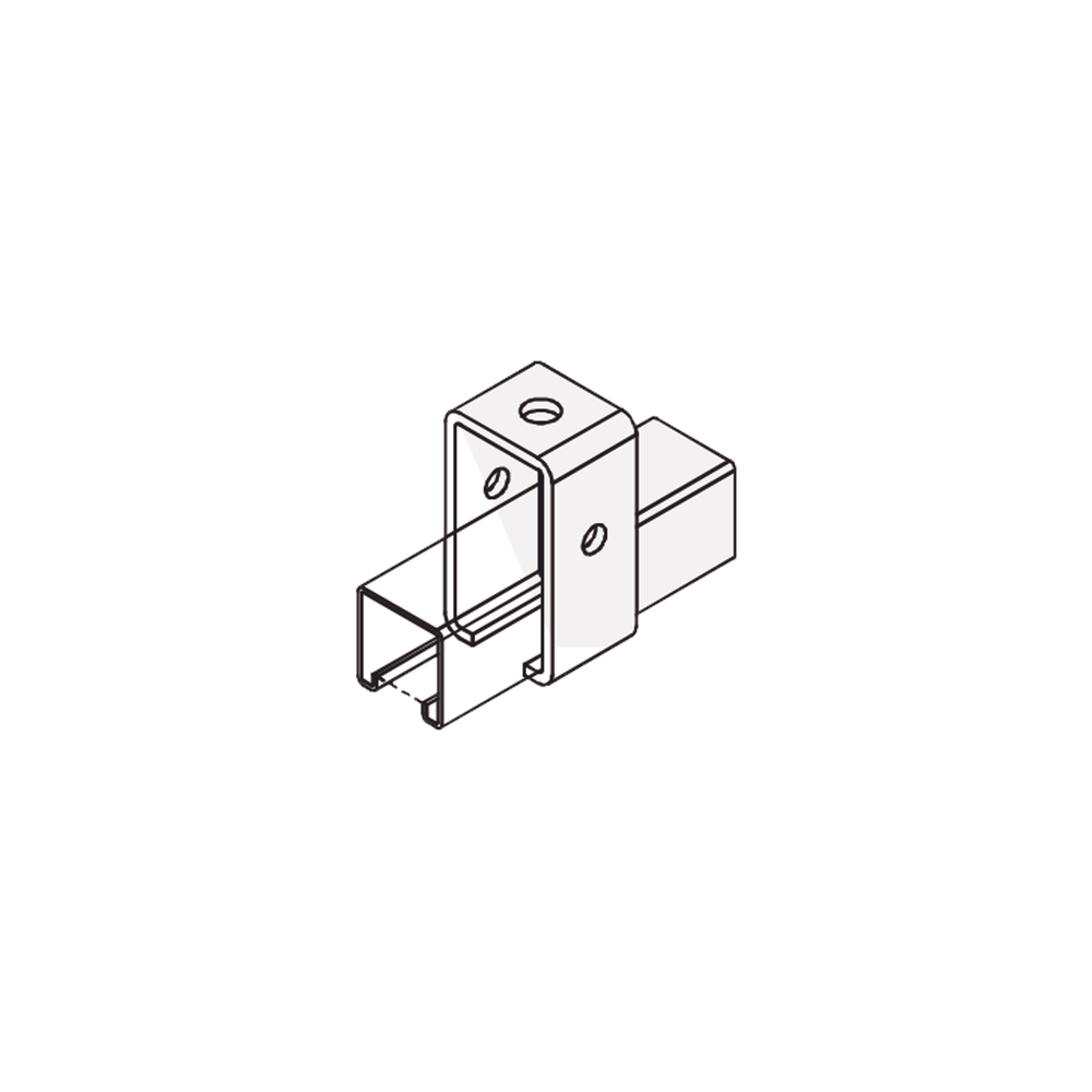 Base Rectangular con 2 perforaciones para Perfil Sencillo. - Image 3