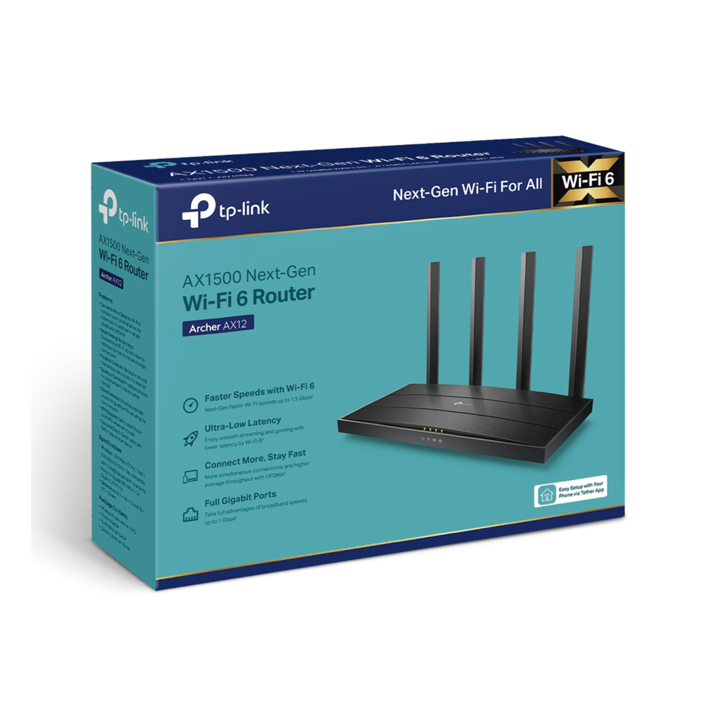 Router WiFi 6 AX 1500Mbps / MU-MIMO 2X2 y OFDMA / 1 Puerto WAN 10/100/1000 Mbps / 3 Puertos LAN 10/100/1000 Mbps / 4 Antenas / Conexión Inalámbrica OneMesh - Image 4