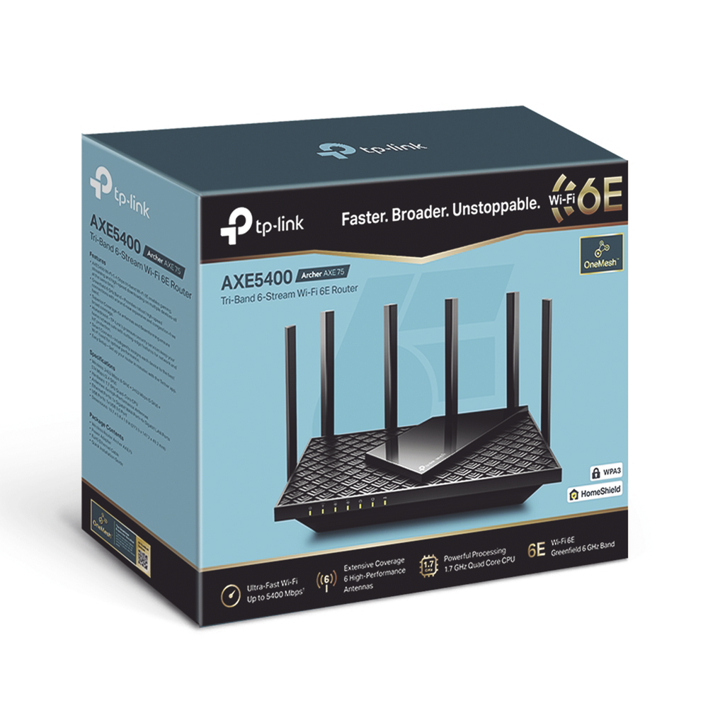 Router Triple Banda WiFi 6E / AX5400 MU-MIMO / 1 Puerto WAN 1 10/100/1000 Mbps / 4 Puertos LAN 10/100/1000 Mbps / 1 puerto USB 3.0 / 6 antenas de alta ganancia / OneMesh ™ - Image 4
