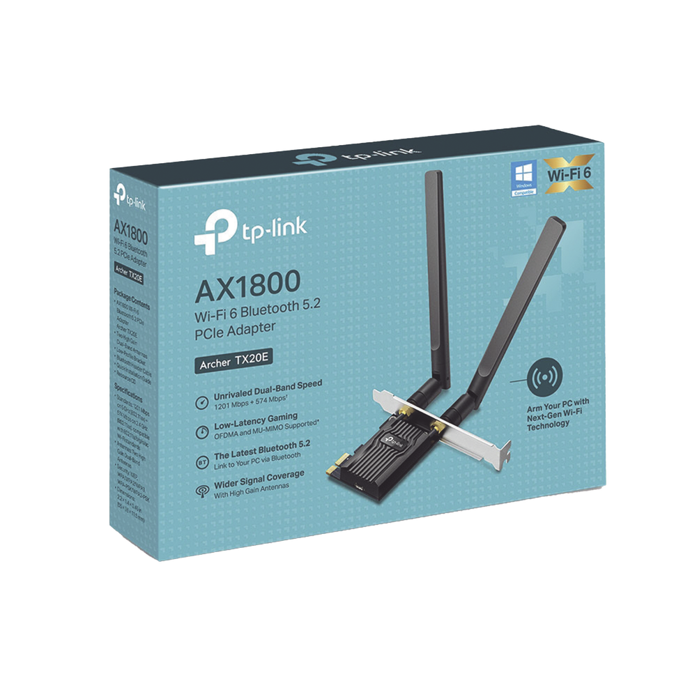 Adaptador PCIe inalámbrico doble banda AX1800 Mbps / Seguridad Inalámbrica WPA3 /Antena de alta ganancia / Tecnología MU-MUMO 2X2 / Soporte de perfil bajo y Altura completa / Bluetooth 5.2 - Image 2