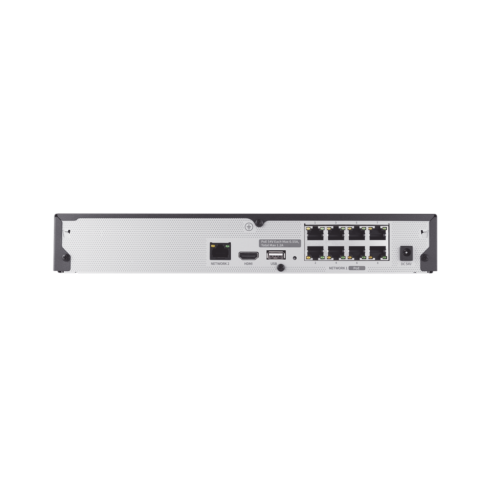 NVR 8 canales soporta hasta 8MP / H.265 / P2P Wisenet / 8 puertos PoE Plug and Play. - Image 4