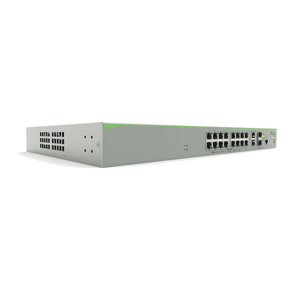 Switch PoE+ Administrable CentreCOM FS980M, Capa 3 de 16 Puertos 10/100 Mbps + 2 puertos RJ45 Gigabit/SFP Combo, 250W