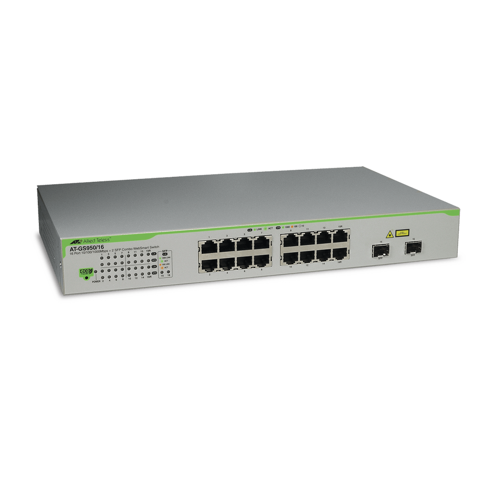 Switch Gigabit WebSmart de 16 puertos 10/100/1000 Mbps (2 x Combo) + 2 puertos gigabit SFP (Combo)