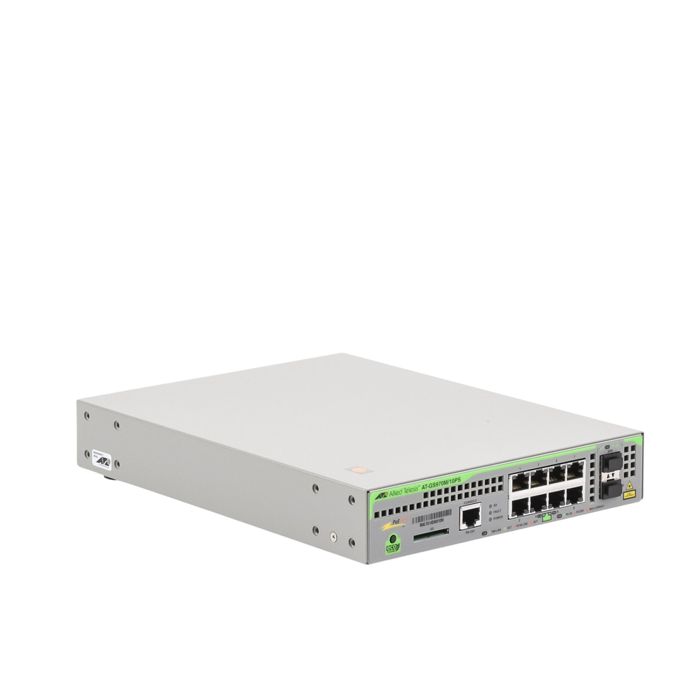 Switch PoE+ Administrable CentreCOM GS970M, Capa 3 de 8 Puertos 10/100/1000 Mbps + 2 SFP Gigabit, 124 W - Image 4