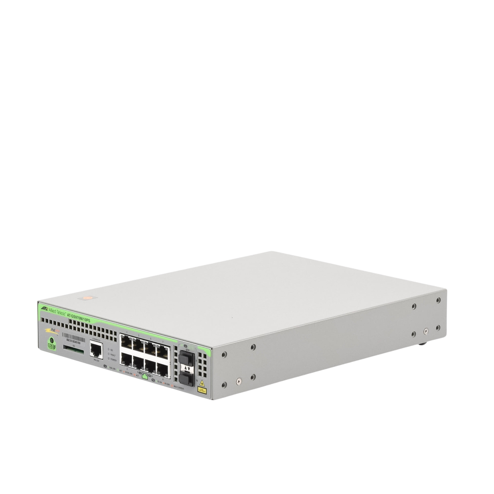 Switch PoE+ Administrable CentreCOM GS970M, Capa 3 de 8 Puertos 10/100/1000 Mbps + 2 SFP Gigabit, 124 W - Image 5
