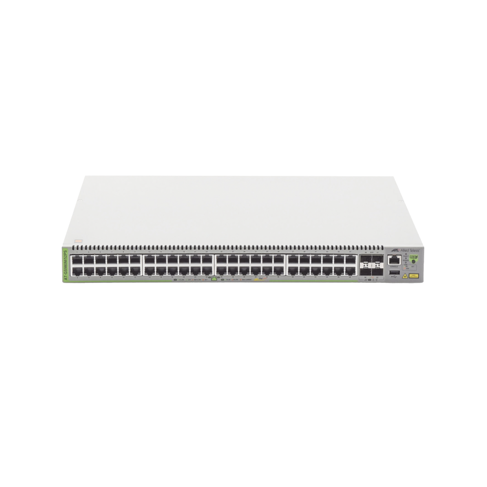Switch PoE+ Administrable CentreCOM GS980M, Capa 3 de 48 puertos 10/100/1000Mbps + 4 SFP Gigabit, 740 W - Image 2