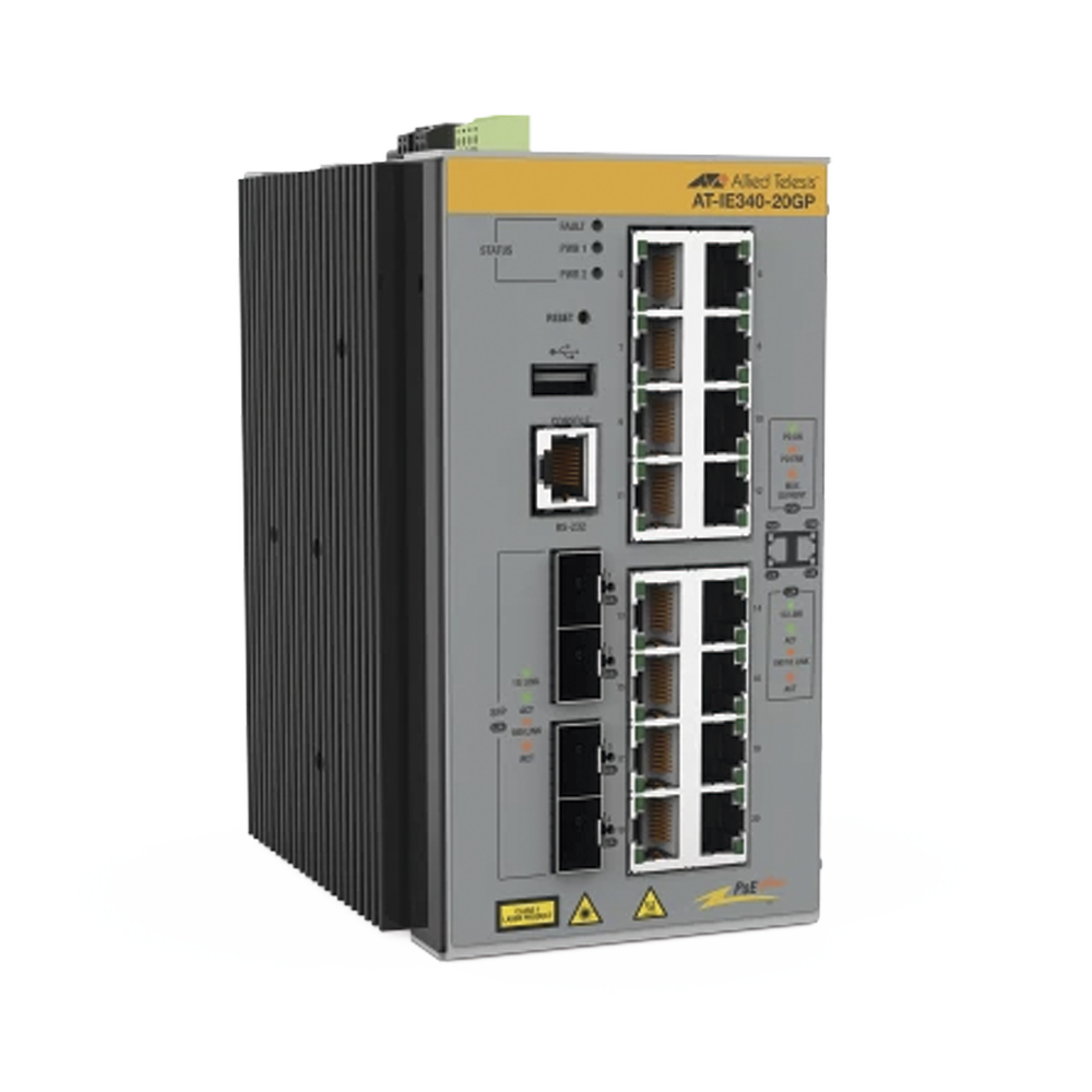 Switch Industrial Capa 3, 16x 10/100/1000T PoE+, 4x 100/1000X SFP (TAA compliant)