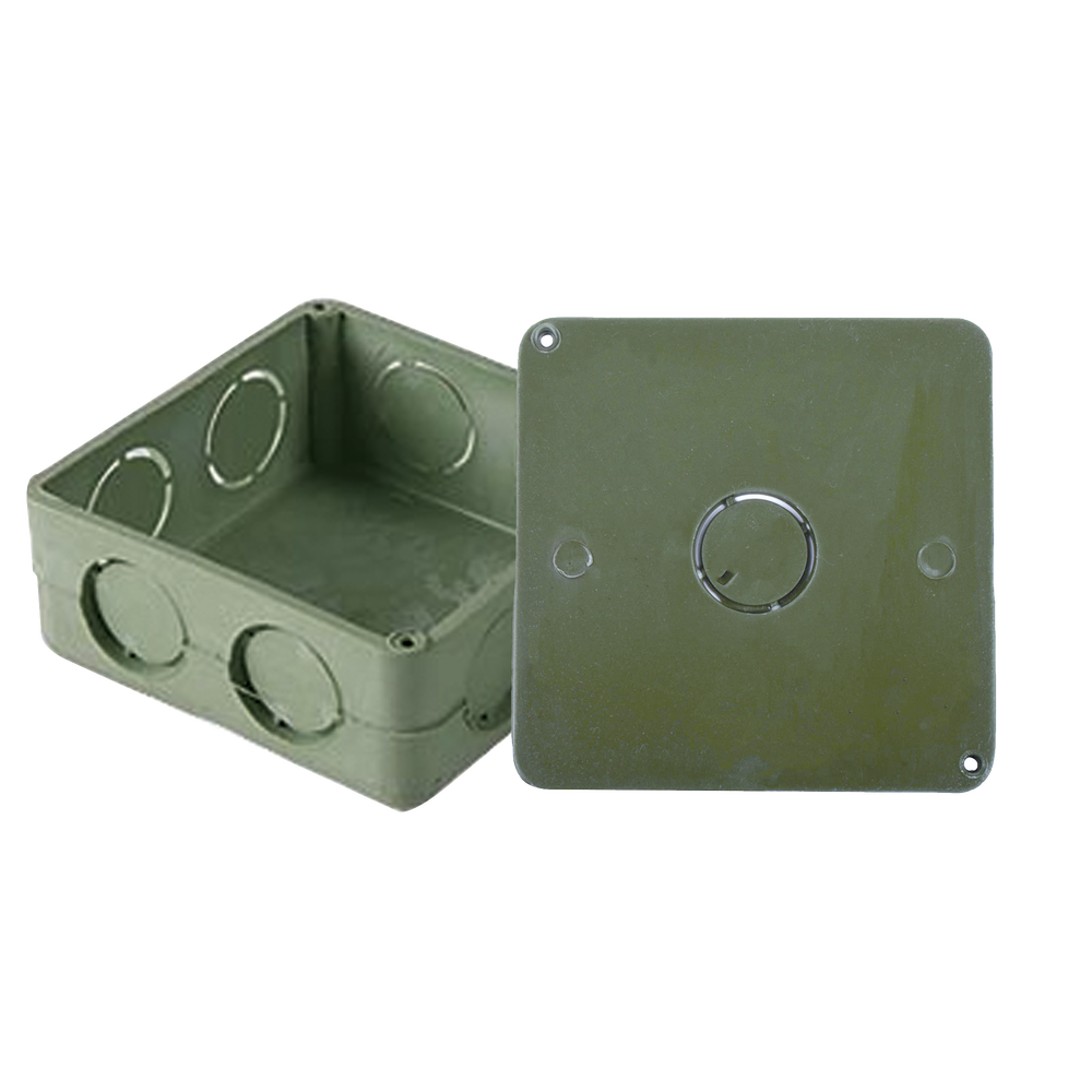 Caja Cuadrada y Tapa para Tubería PVC Conduit de 1".