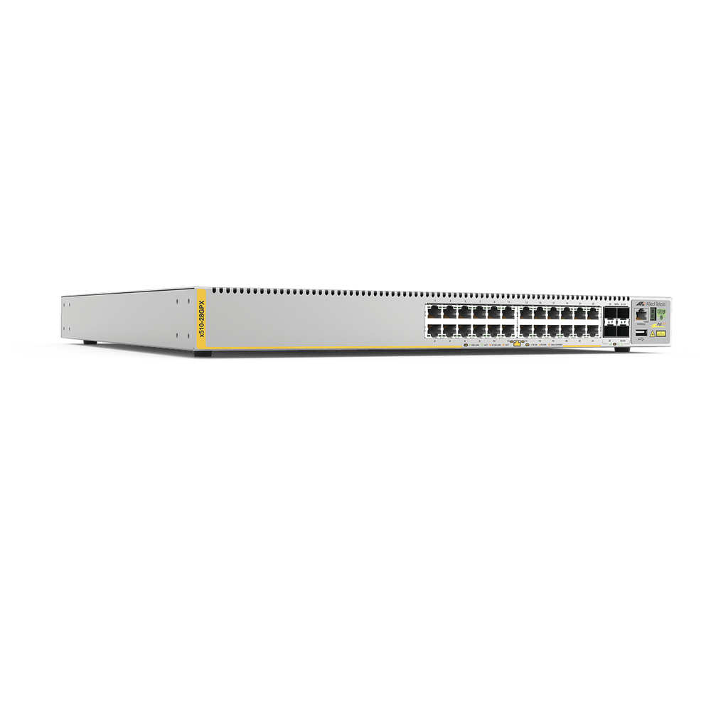 Switch PoE+ Stackeable Capa 3, 24 puertos 10/100/1000 Mbps + 4 puertos SFP+ 10 G, 370 W, fuente redundante