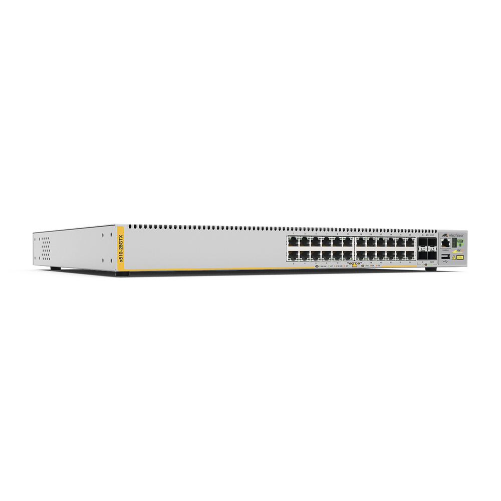 Switch Stackeable Capa 3, 24 puertos 10/100/1000 Mbps + 4 puertos SFP+ 10 G, fuente redundante