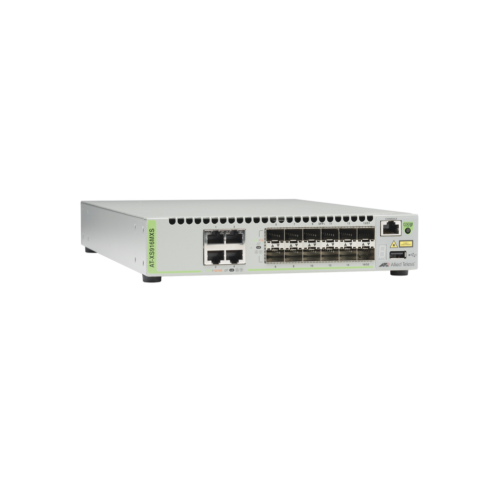 Switch Capa 3 Stackeable 10 Gigabit , 12 puertos SFP/SFP+ 10G y 4 puertos 100/1000/10G Base-T (RJ-45)